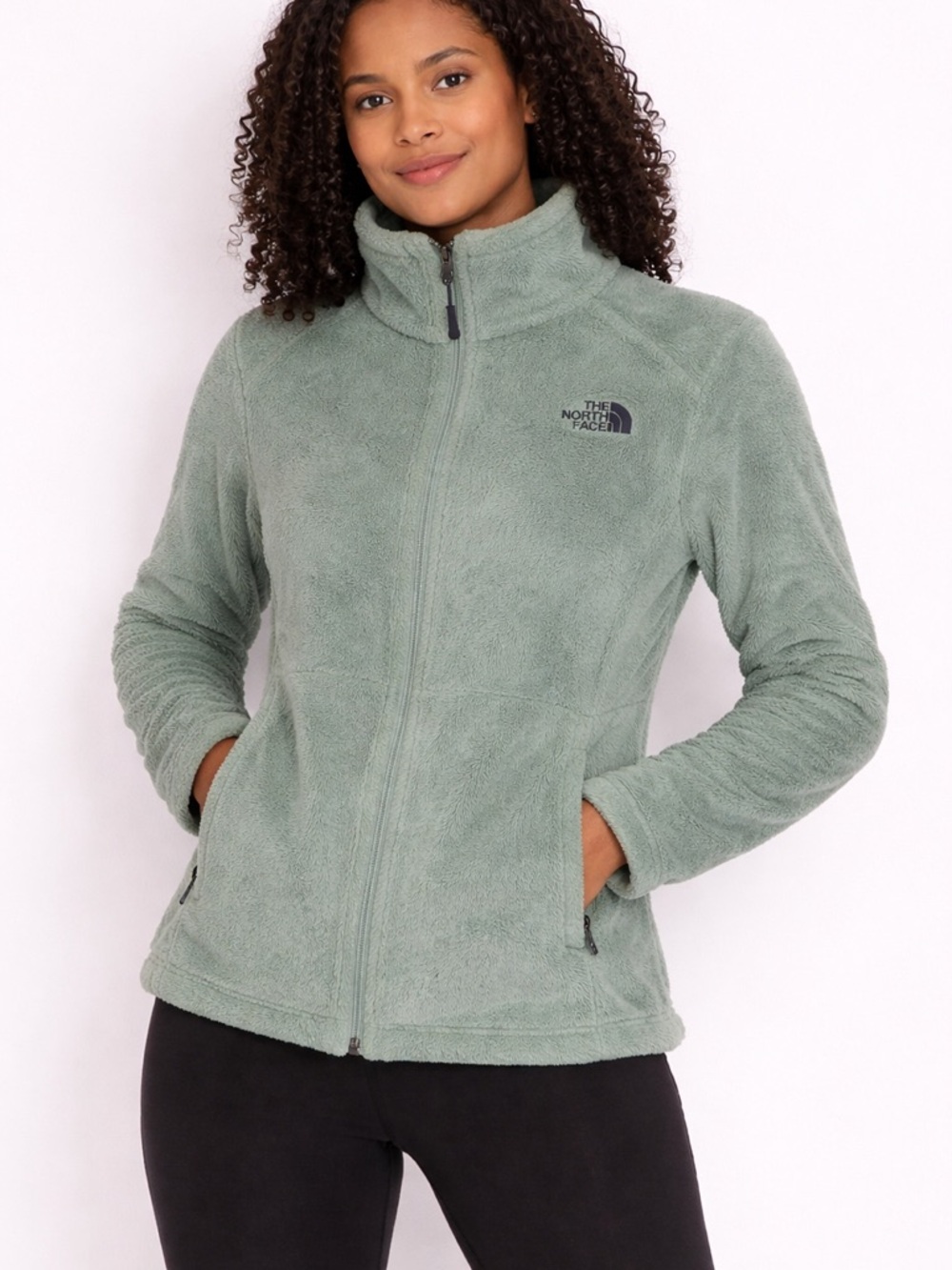 The North Face Women's Sage Green Teddy Fleece Jacket